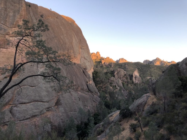 The sun going down in Pinnacles National Park