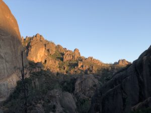 Sunset at Pinnacles National Park on Cave Trail