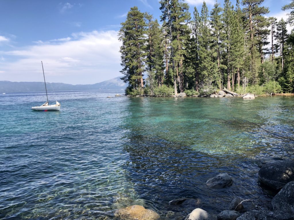 Lake Tahoe from Rubicon Trail from a trail run