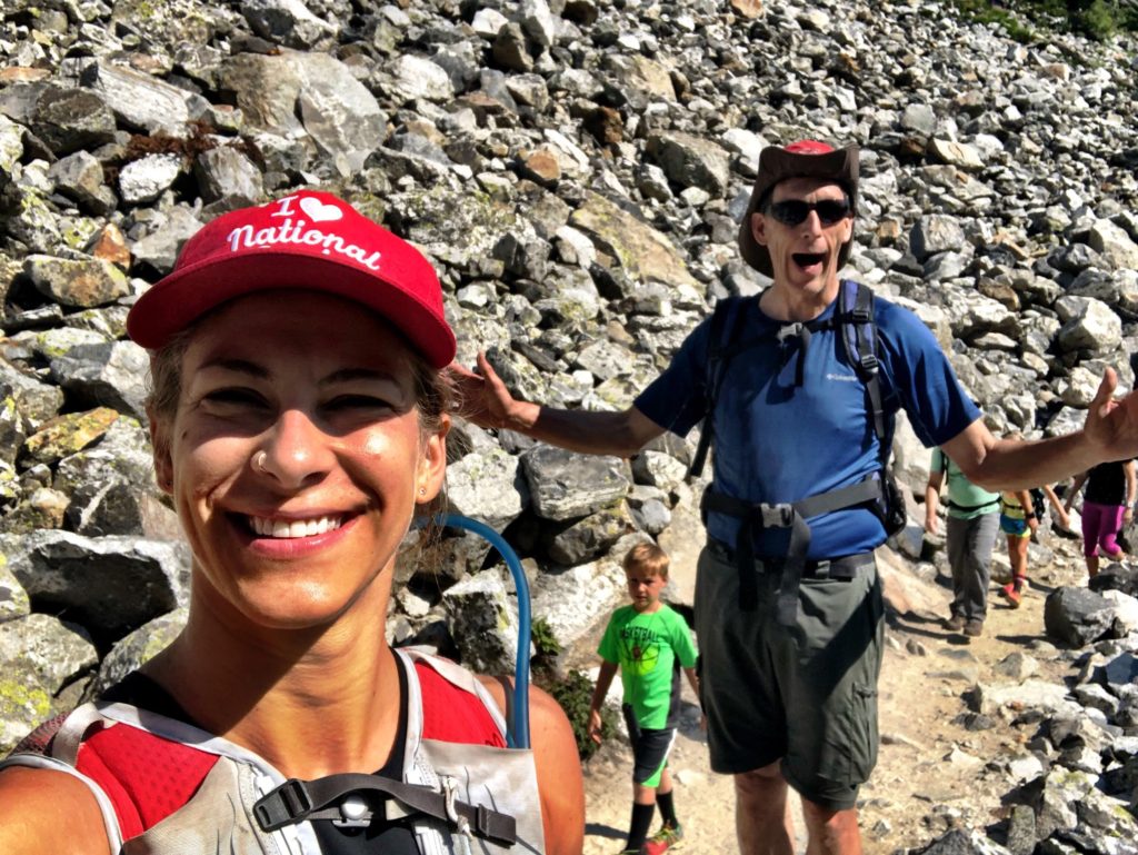 Emily and Chuck excited about Lake Solitude hike in Grand Tetons