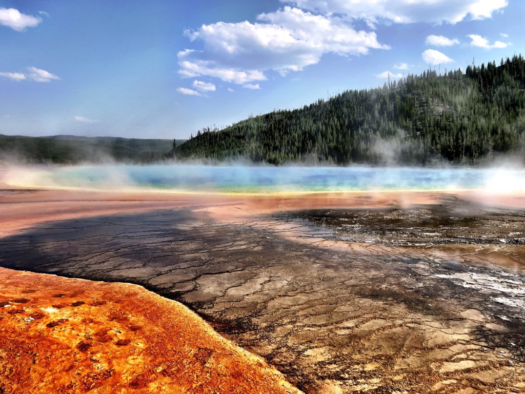 Amazing Yellowstone Pools blue yellow and red