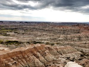 BLM land campsite views near Badlands National Park with Emily and Joe