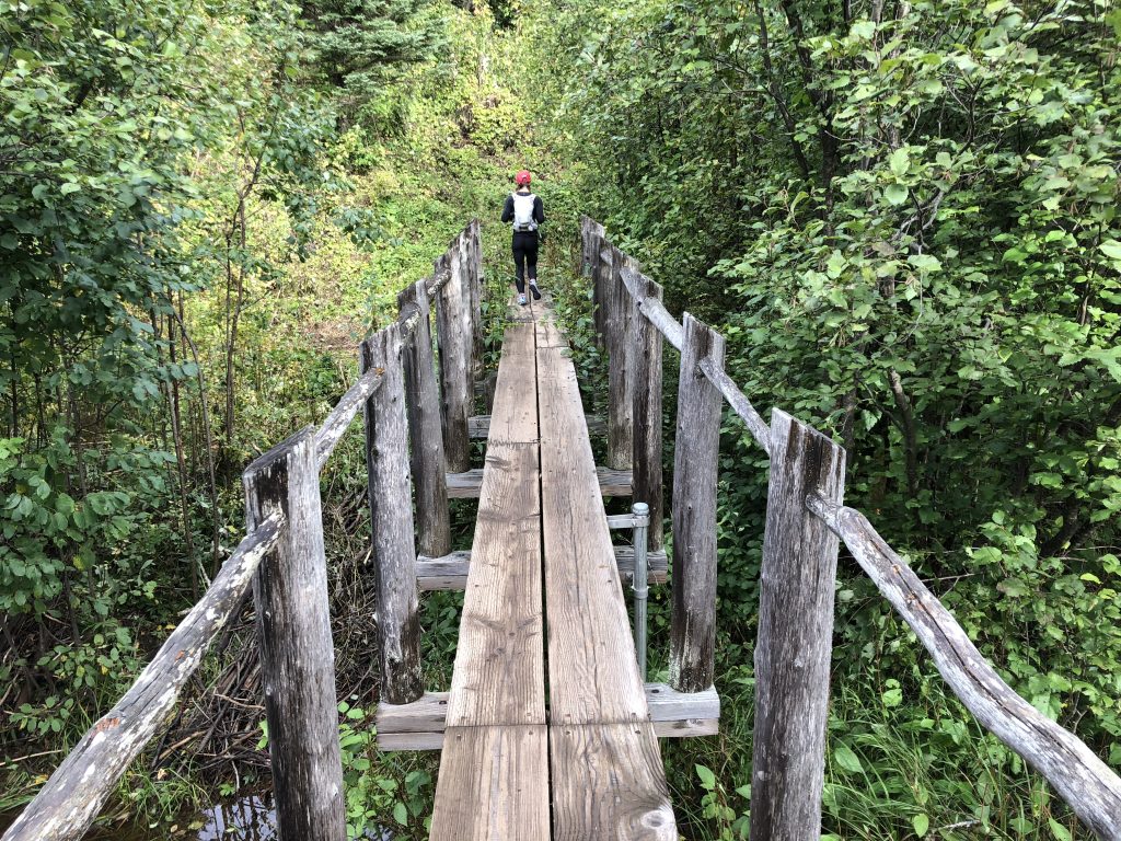 Emily running the Boardwalk in Isle Royale National Park