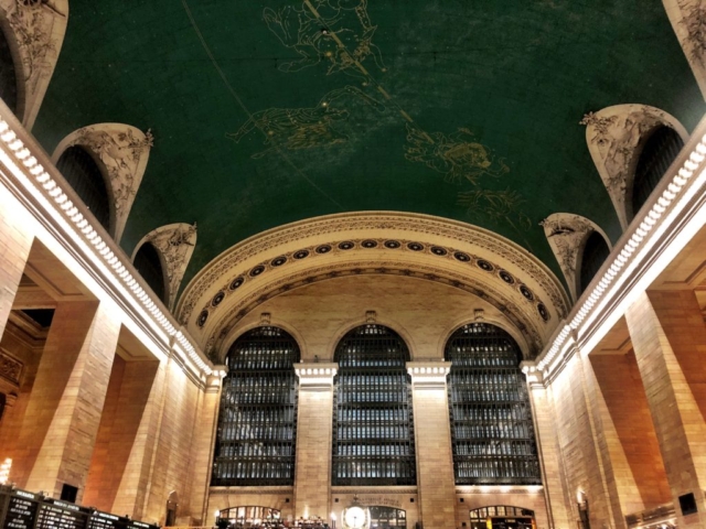 Looking up at Grand Central Station