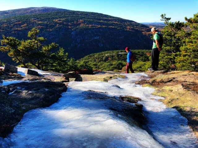 Lots of Ice hiking in Acadia