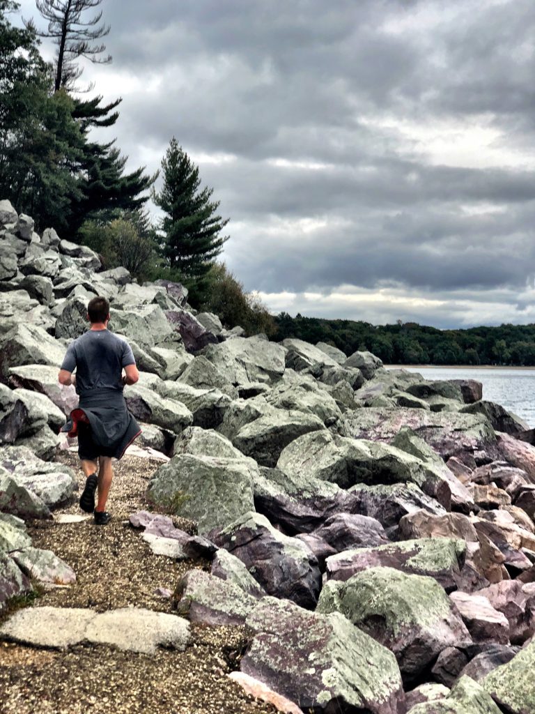 Finishing up a 7 mile run around Devil's Lake State Park