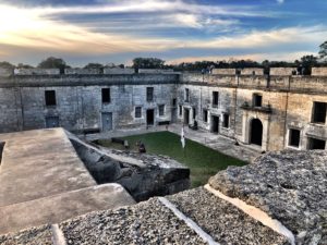 Castillo de San Marcos Fort at sunset