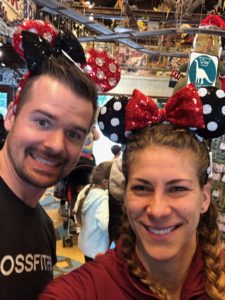 JOE AND EMILY WITH MICKeY EARS in Disney World