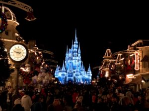 Night time Christmas at Disney