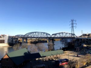 River in Nashville with bridge
