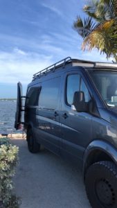 Sprinter van in Boyd's Key West next to ocean