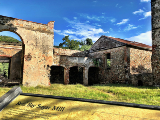 Reef Bay Sugar Mill Ruins on US Virgin Islands National Park St John