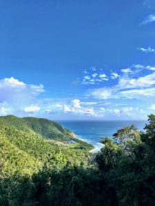 View from trail running on US Virgin Islands National Park