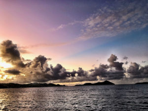 Amazing sunset on US Virgin Islands National Park