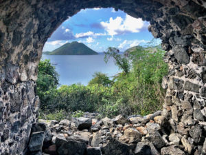 Hole in the ruins at us virgin islands national park