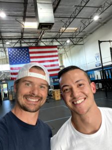 Joe and Joe Ward in the gym