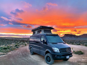 Amazing Sunset with Sprinter Van in ‎⁨Grand Staircase - Escalante National Monument⁩, ⁨Kanab⁩, ⁨Utah⁩
