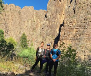 Emily, Sarah, and Joe at the bottom of Black Canyon of the Gunnison