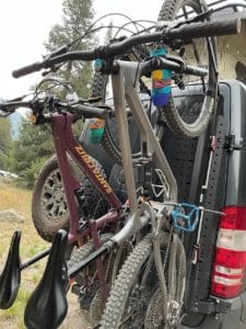 Santa Cruz Tallboy and Revel Rascal on Owl Vans Sherpa Rack