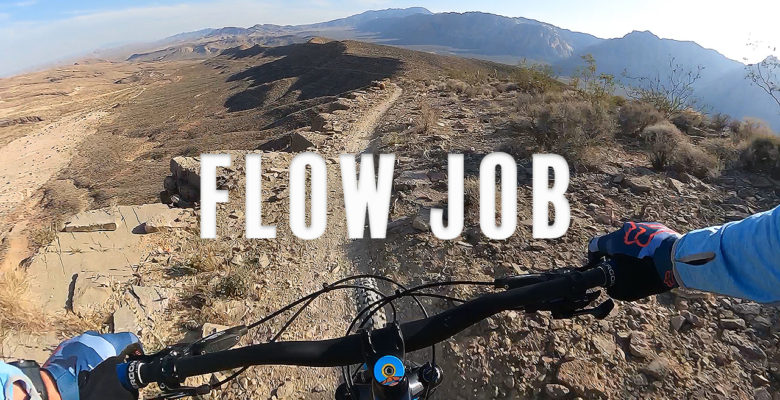MTB - Flow Job Trail - Mountain Biking Las Vegas dropping into the downhill