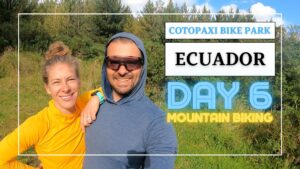 Emily and Joe after mountain biking at Cotopaxi bike park