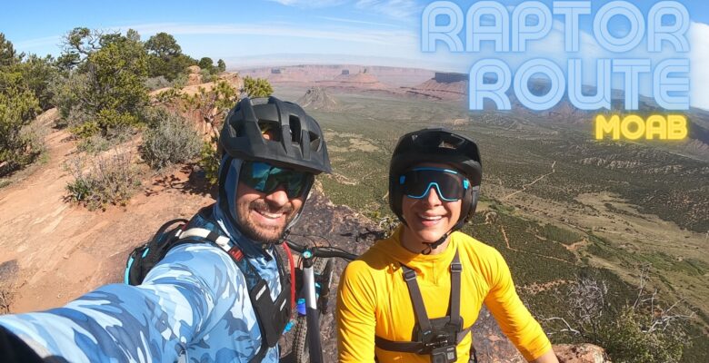 Joe and Emily mountain biking upper porcupine in Moab