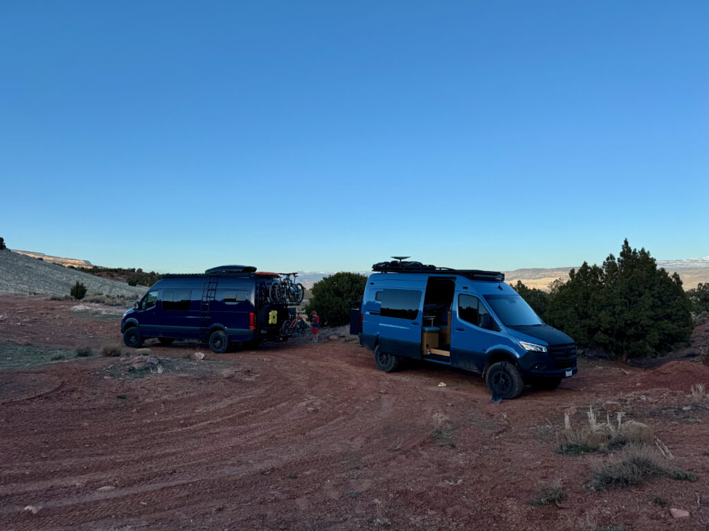 Van life camping near the Telegraph Trail in Richfield UT