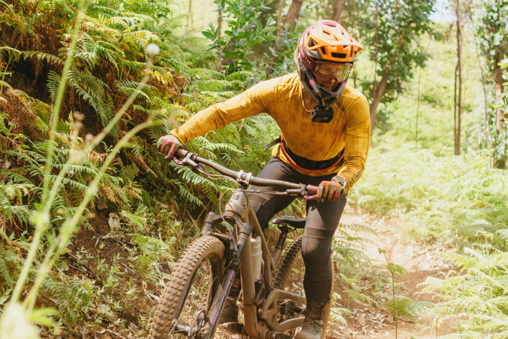 Emily mountain biking in Madeira Portugal