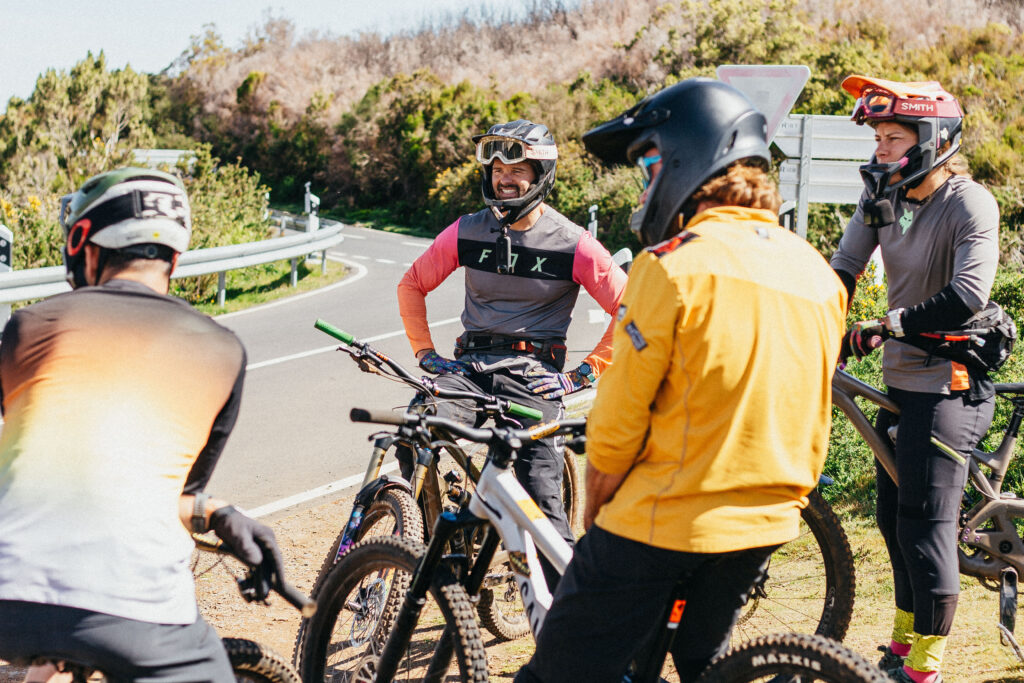 Getting ready to go mountain biking in Madeira Portugal