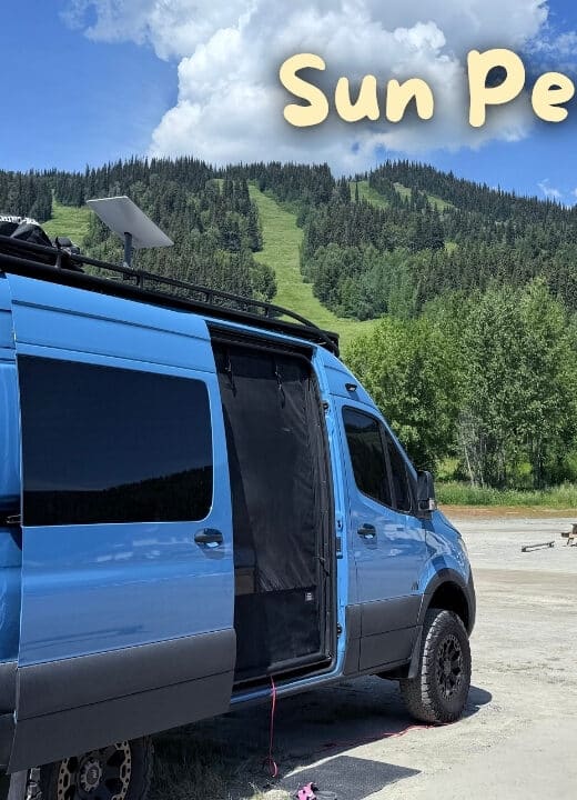 RV parking in the sun peaks bike park lot