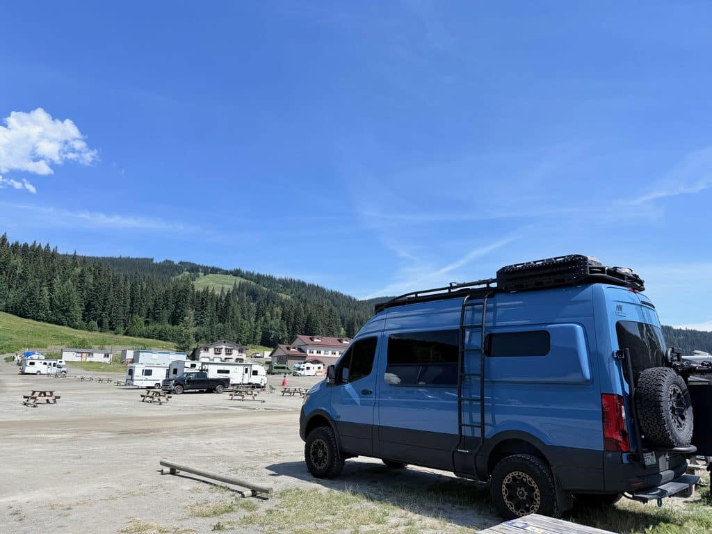 Van camping at Sun Peaks Resort in BC Canada