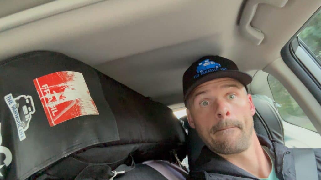 Riding to airport headed to France for Stone King Rally